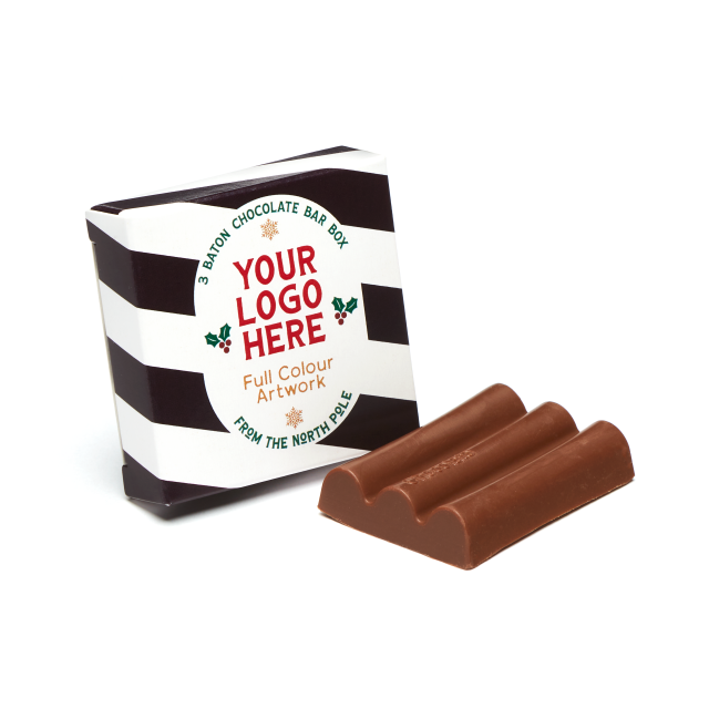 Winter Collection – Eco 3 Baton Bar Box – Milk Chocolate² – 41% Cocoa