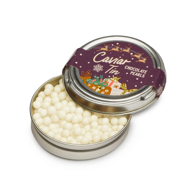 Winter Collection `25 – Caviar Tin – White Chocolate Pearls